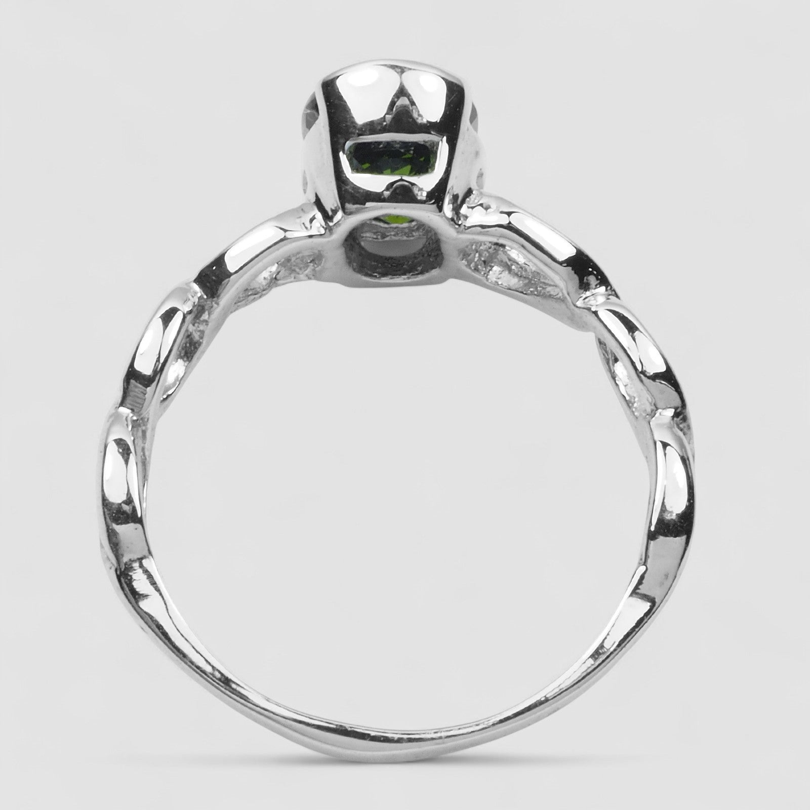 925 Sterling Silver Military Green Tourmaline Handmade Rings