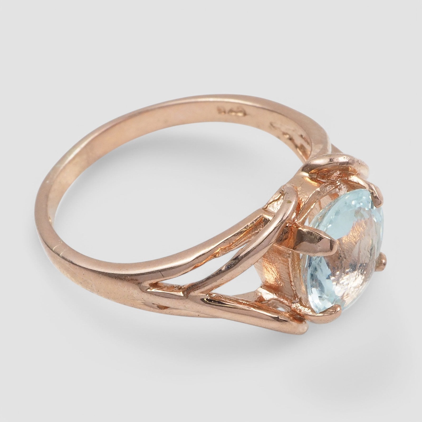 BLUE AQUAMARINE 925 STERLING SILVER RINGS