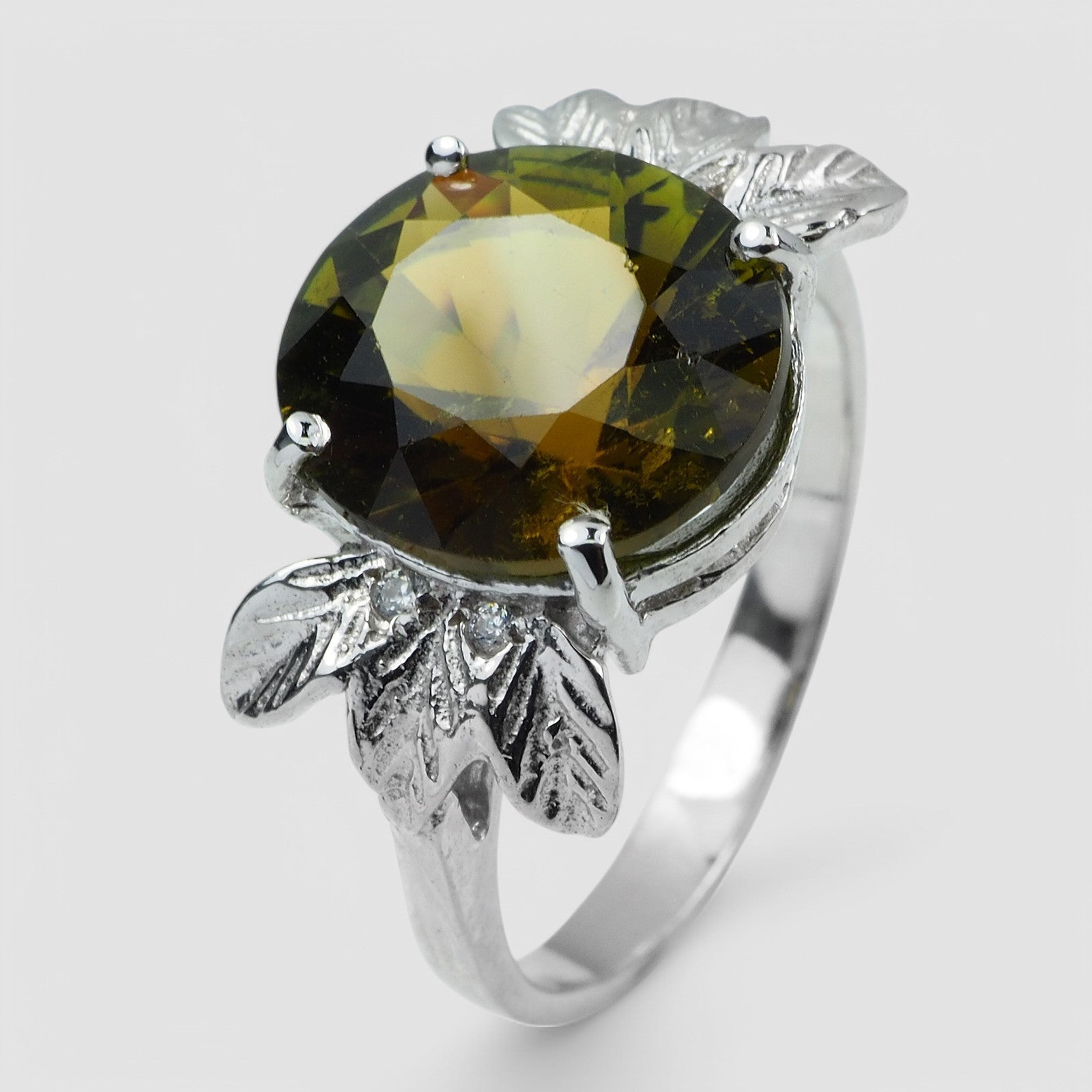 Golden Green Tourmaline Handmade Ring