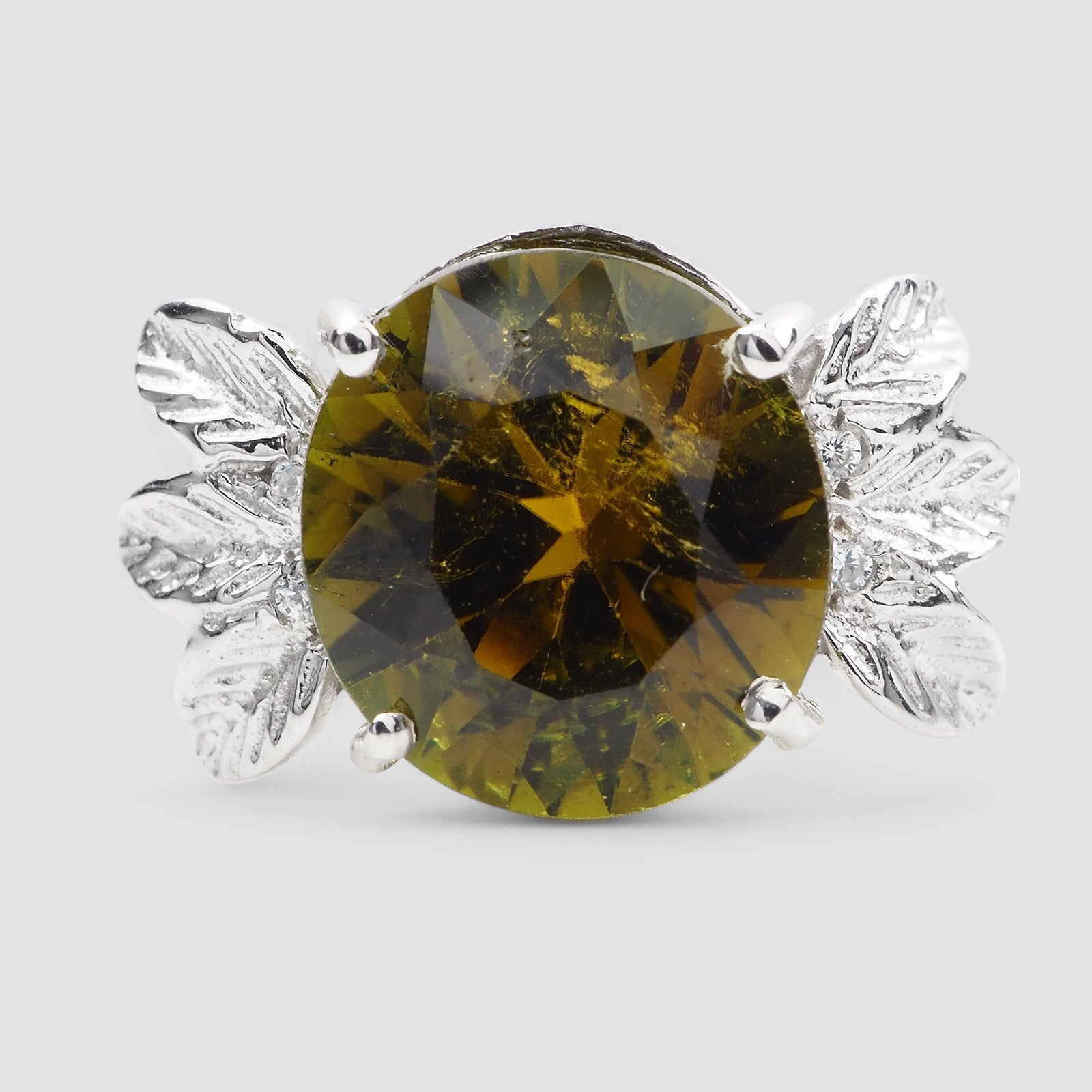 Golden Green Tourmaline Handmade Ring