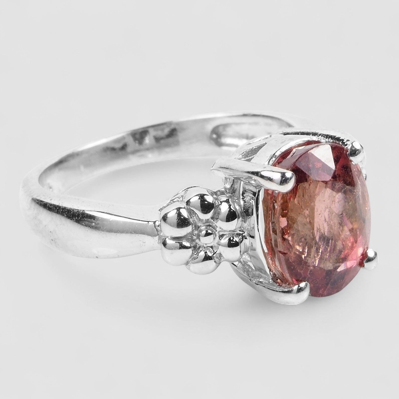 Elegant Vivid Pink Tourmaline Ring Sterling Silver 925, Natural Gemstone, Everyday Wear