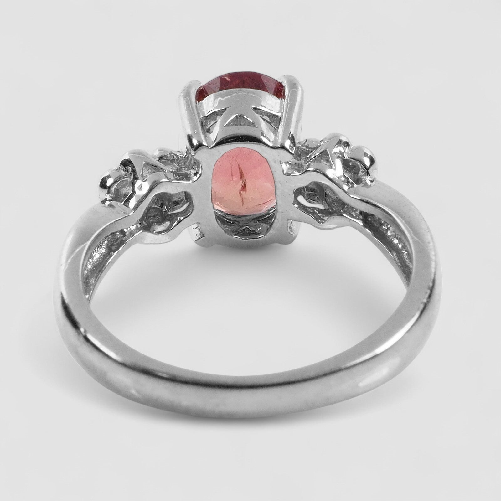 Elegant Vivid Pink Tourmaline Ring Sterling Silver 925, Natural Gemstone, Everyday Wear