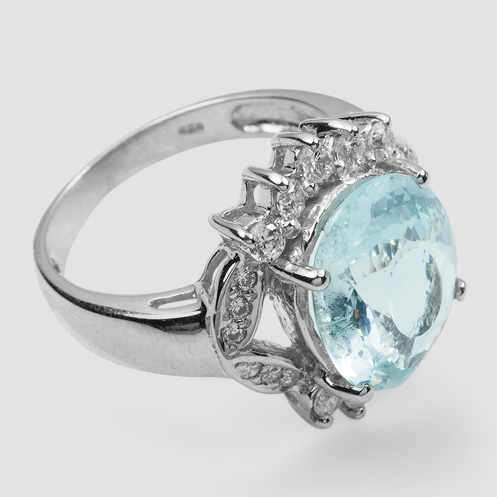 Blue Aquamarine 925 Sterling Silver Gemstone Rings
