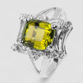 Neon Green Tourmaline 925 Sterling Silver Ring