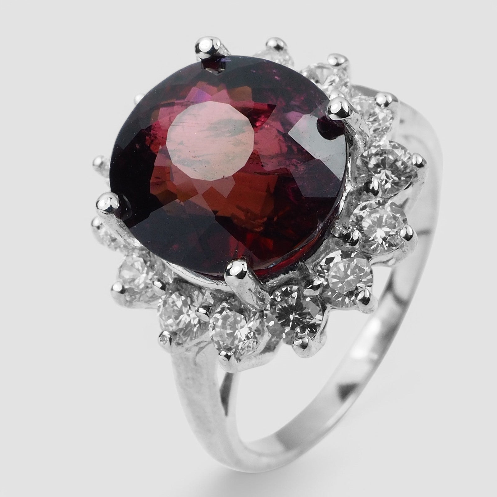 Pomegranate Pink Tourmaline Statement Ring Sterling Silver 925, Natural Gemstone, Free Resizing