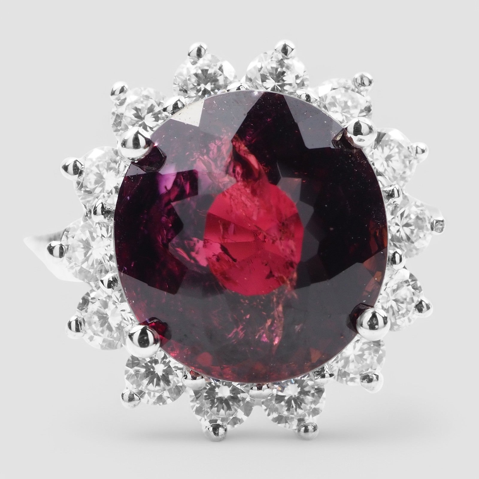 Pomegranate Pink Tourmaline Statement Ring Sterling Silver 925, Natural Gemstone, Free Resizing