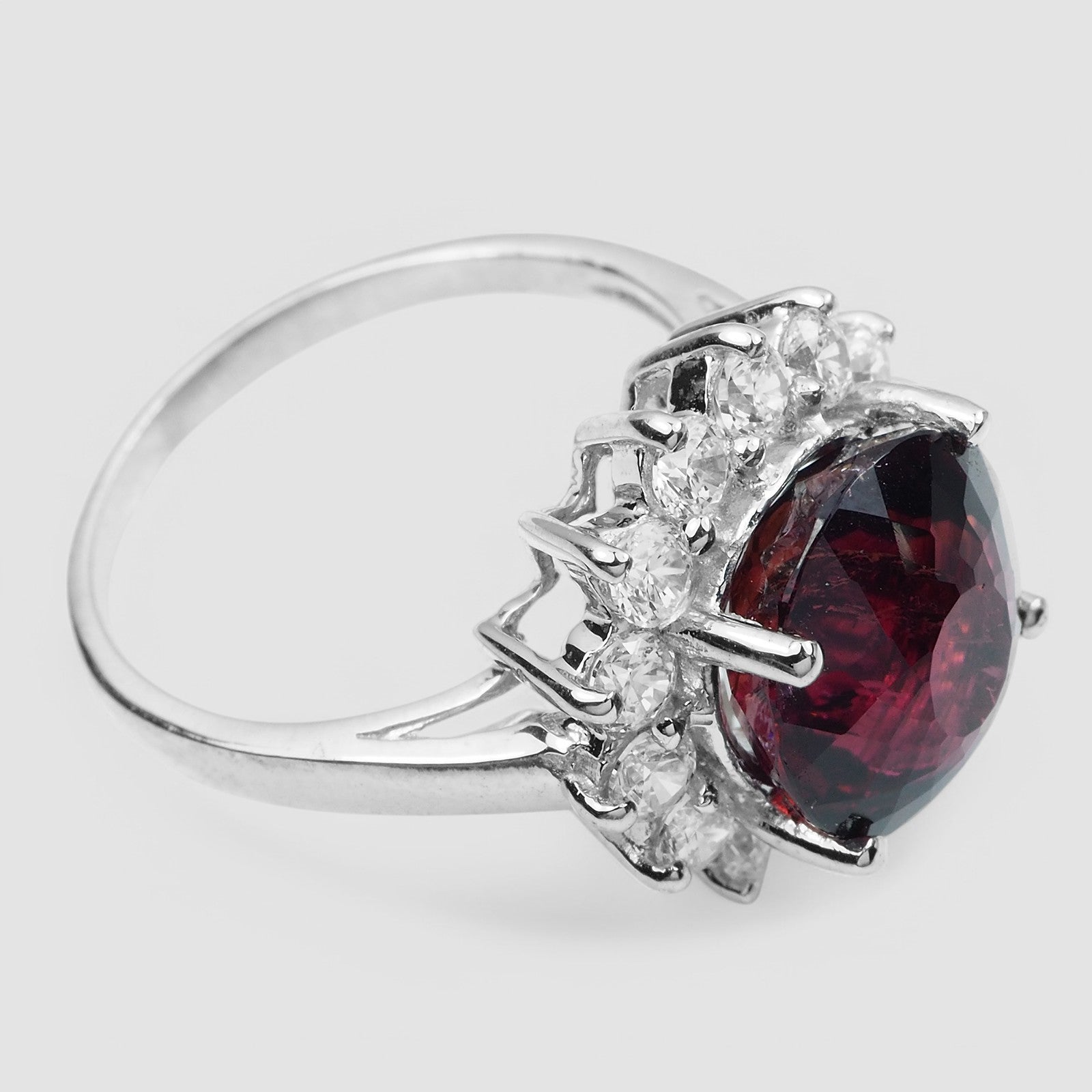 Pomegranate Pink Tourmaline Statement Ring Sterling Silver 925, Natural Gemstone, Free Resizing