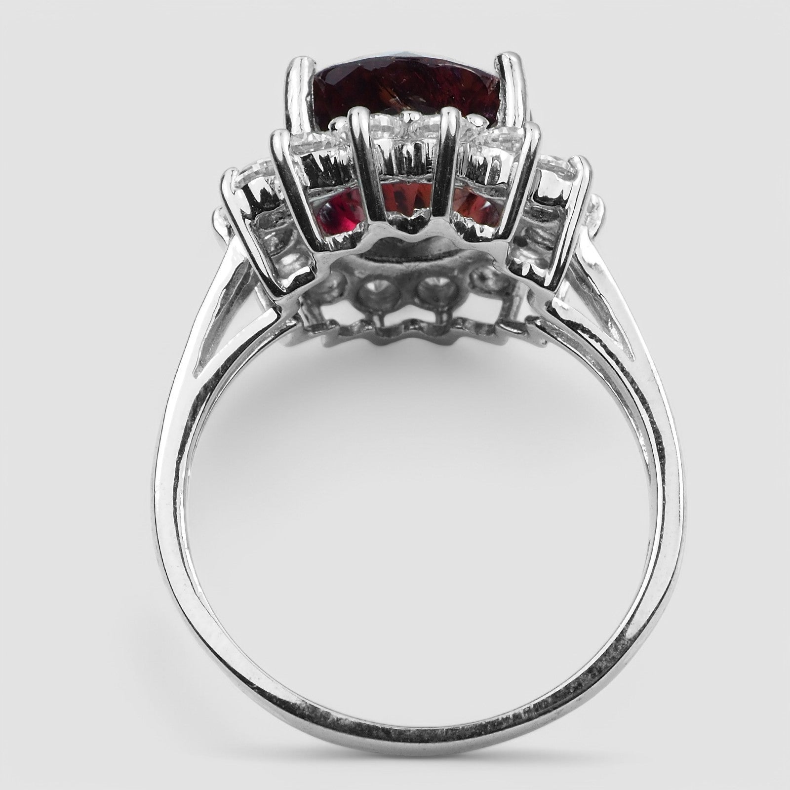 Pomegranate Pink Tourmaline Statement Ring Sterling Silver 925, Natural Gemstone, Free Resizing