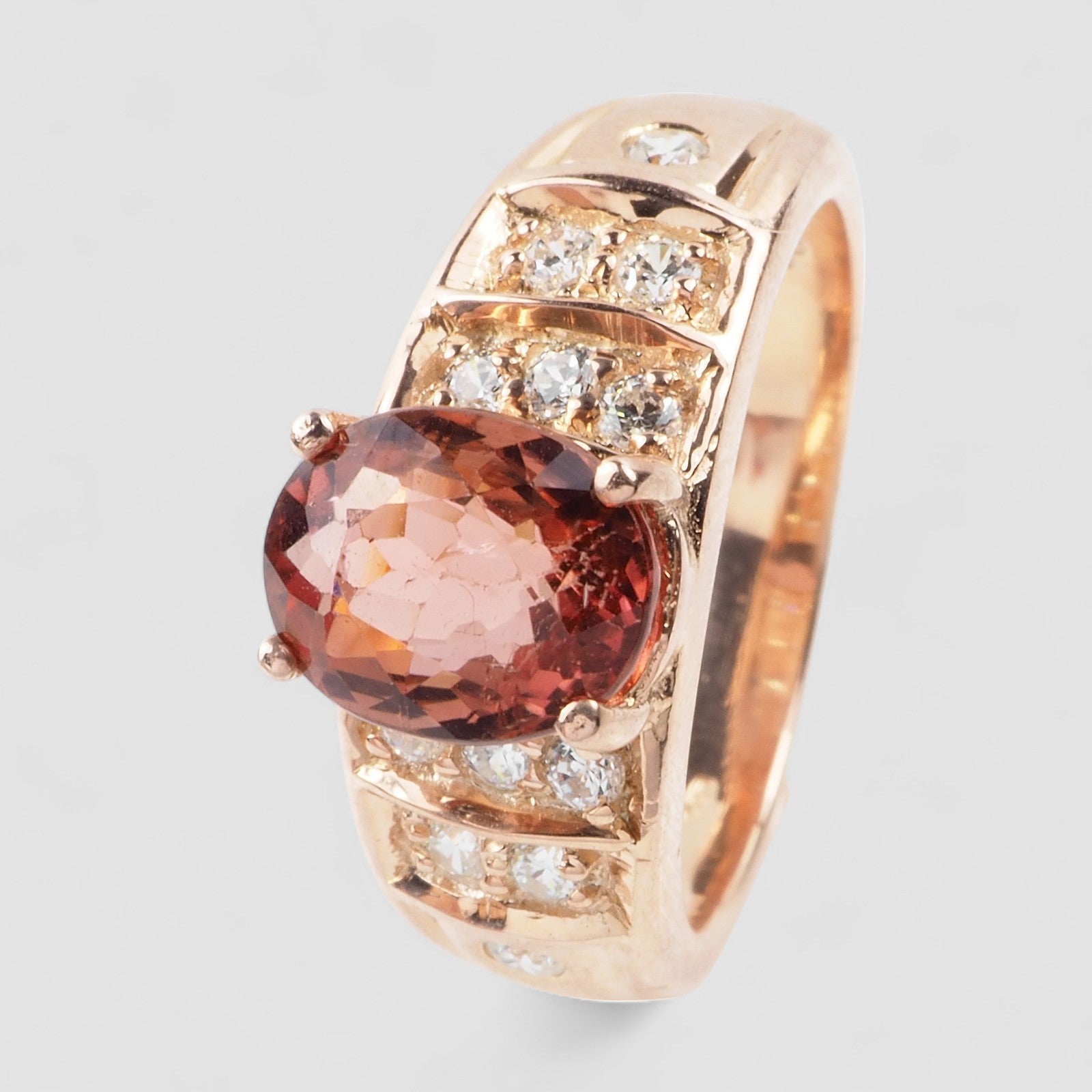 Pink Padparadscha Tourmaline Ring Sterling Silver, 925 Everyday Jewelry, Gift for Her