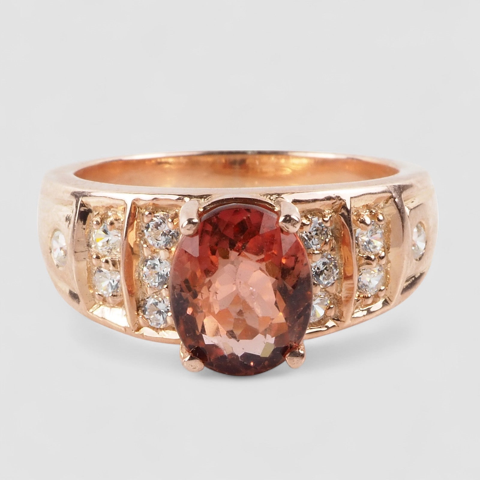 Pink Padparadscha Tourmaline Ring Sterling Silver, 925 Everyday Jewelry, Gift for Her