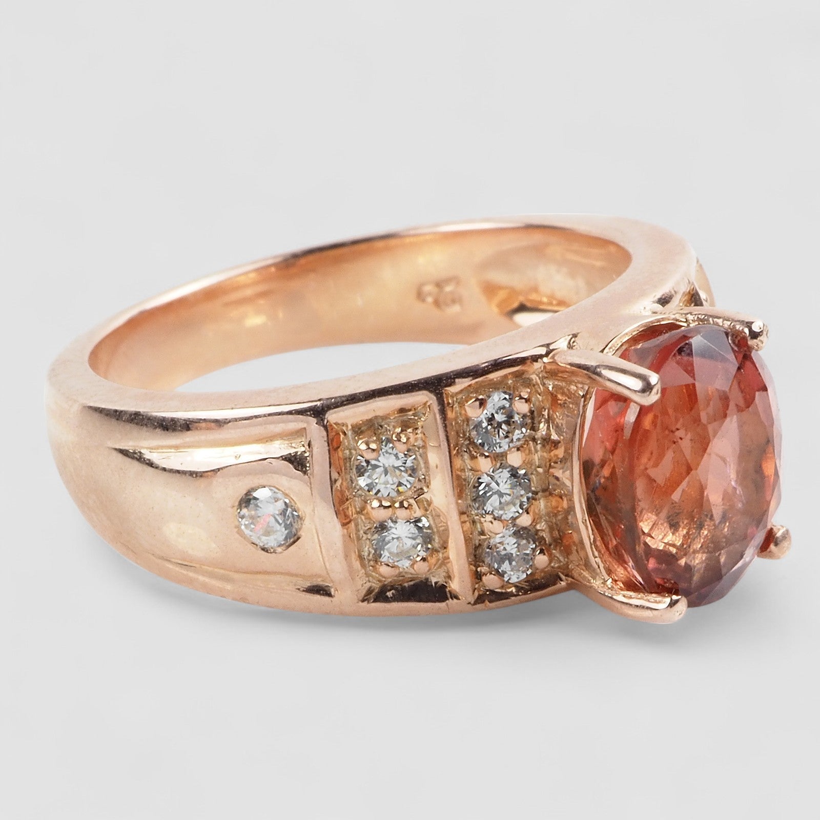 Pink Padparadscha Tourmaline Ring Sterling Silver, 925 Everyday Jewelry, Gift for Her