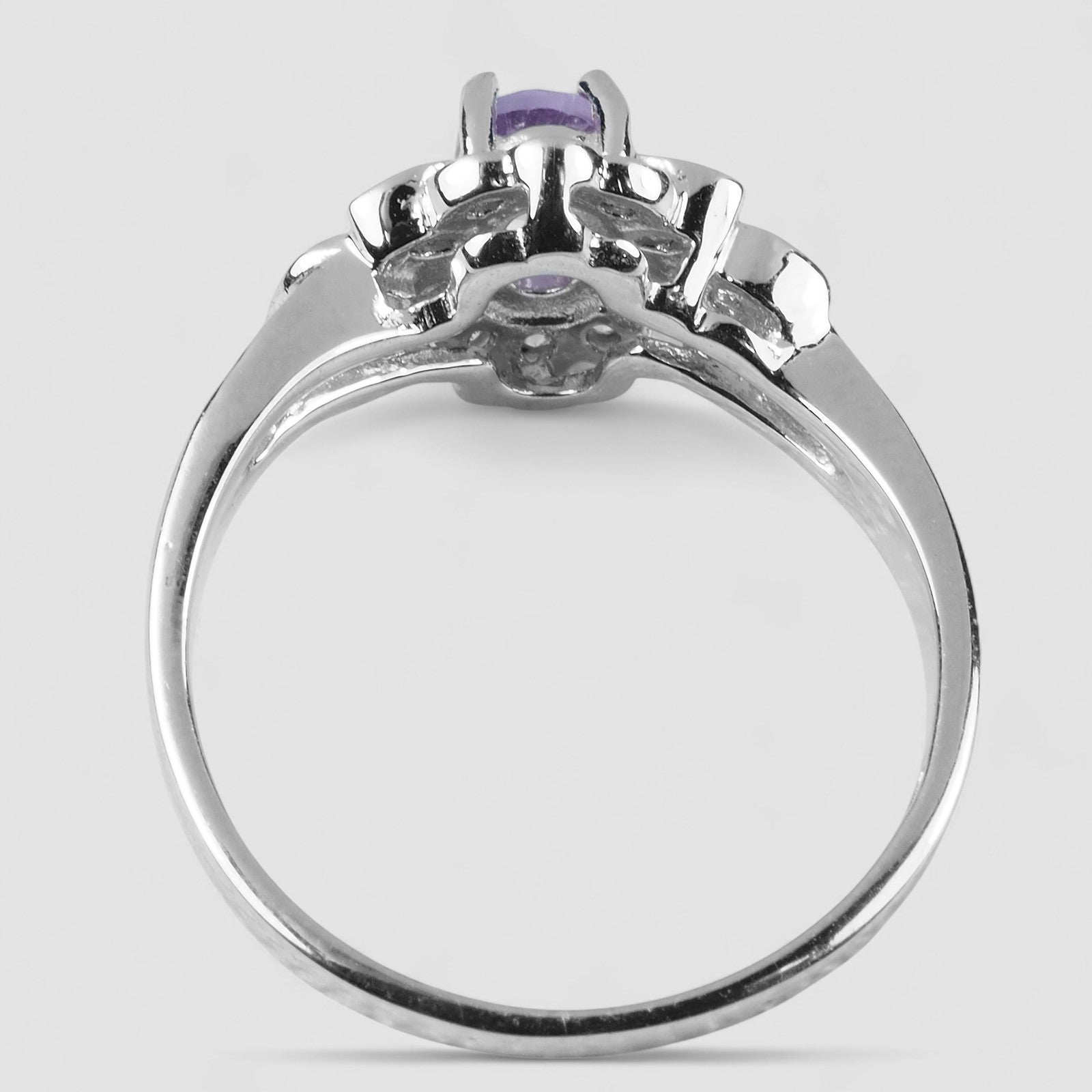 925 Sterling Silver Ring Purple Spinel