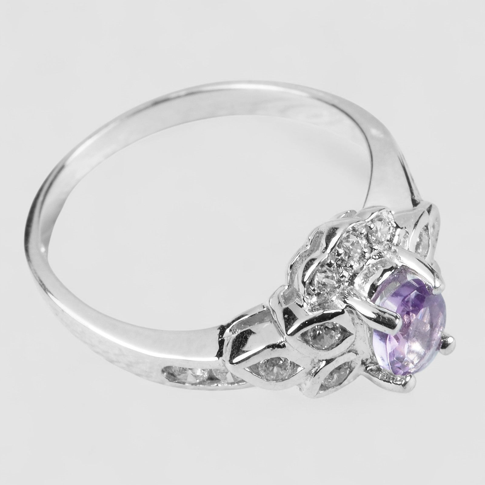 925 Sterling Silver Ring Purple Spinel
