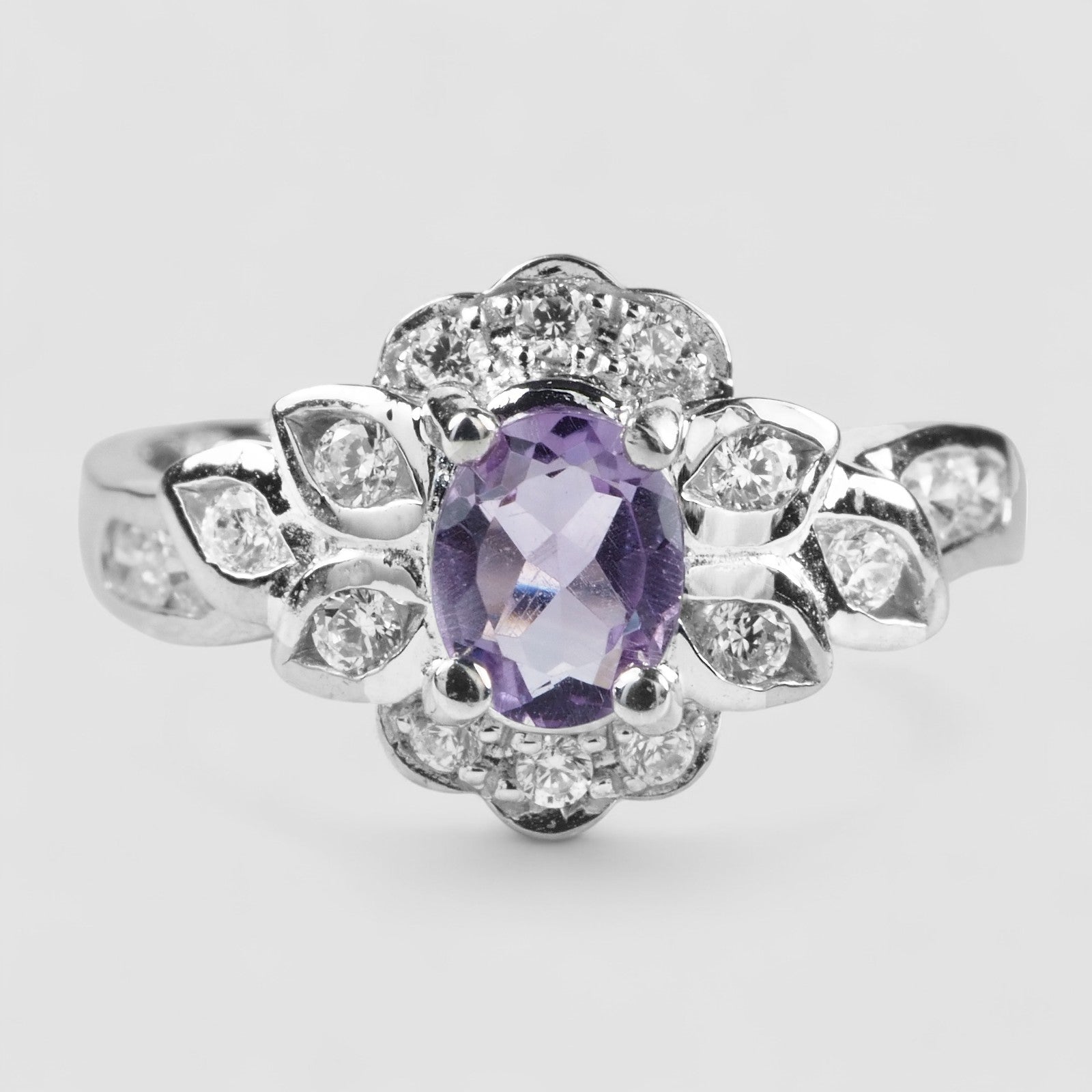 925 Sterling Silver Ring Purple Spinel