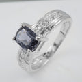 925 Sterling Silver Ring Gray Spinel