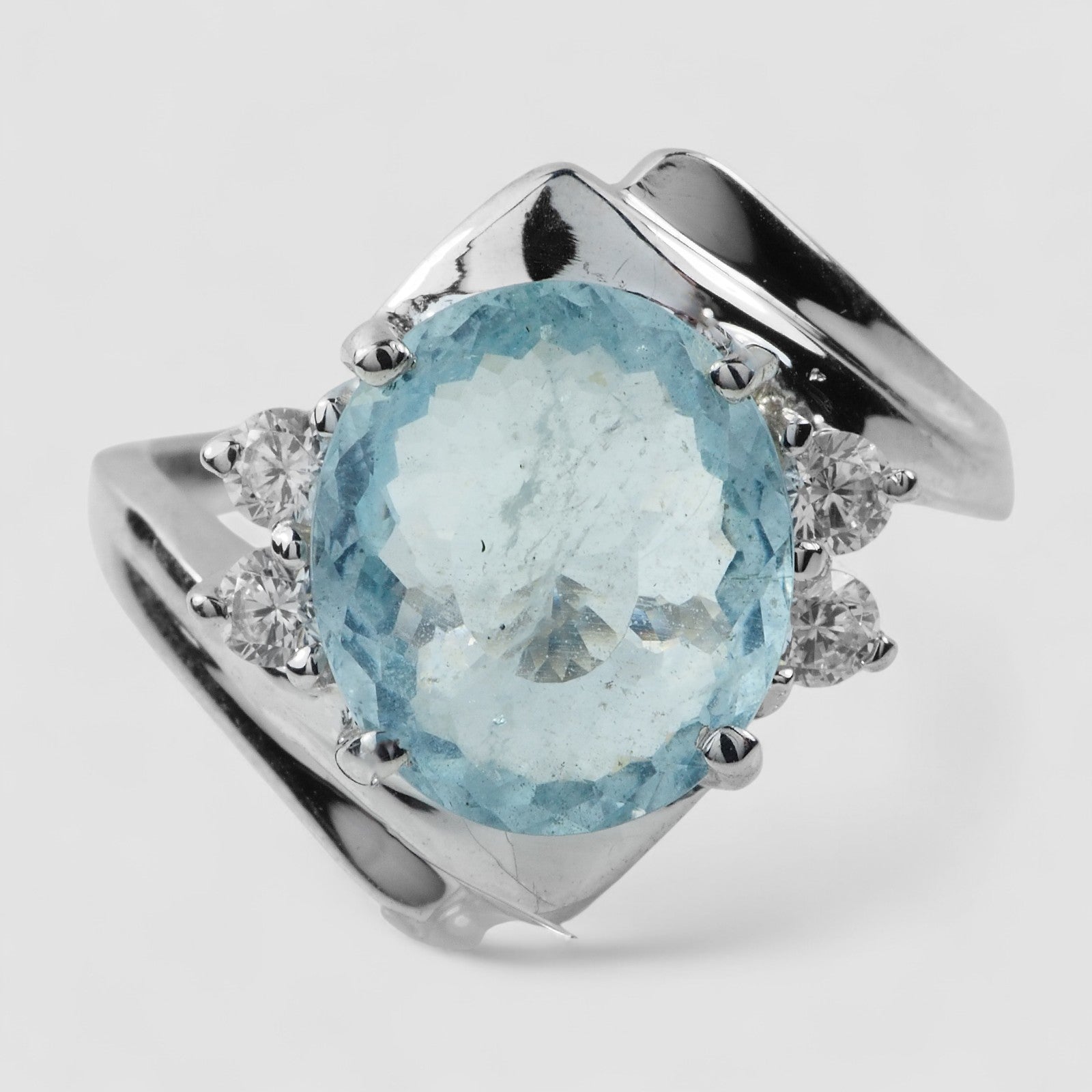 Blue Aquamarine 925 Sterling Silver Ring