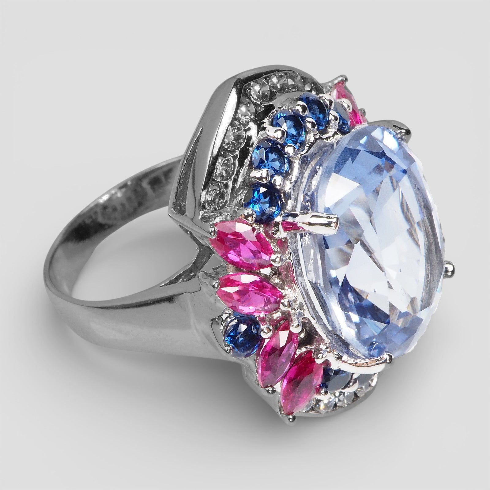 CORNFLOWER BLUE SAPPHIRE 925 STERLING SILVER HANDMADE RING