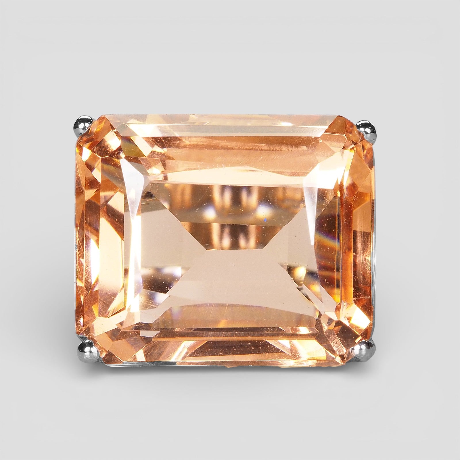 Peach Morganite 925 Sterling Silver Rings