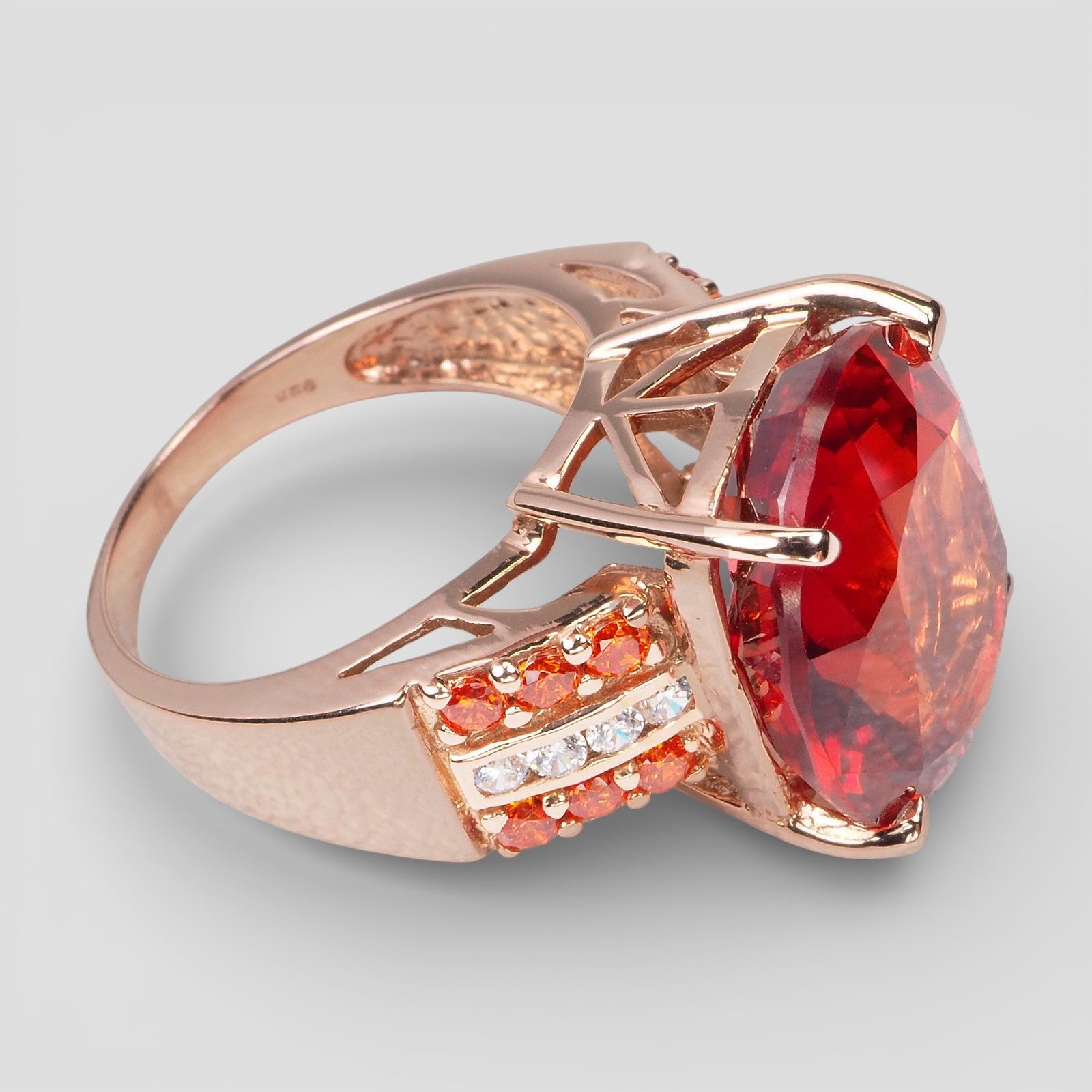 Red Spessartite 925 Sterling Silver Handmade Rings