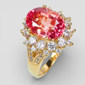 925 STERLING SILVER PINK PADPARADSCHA SAPPHIRE RING