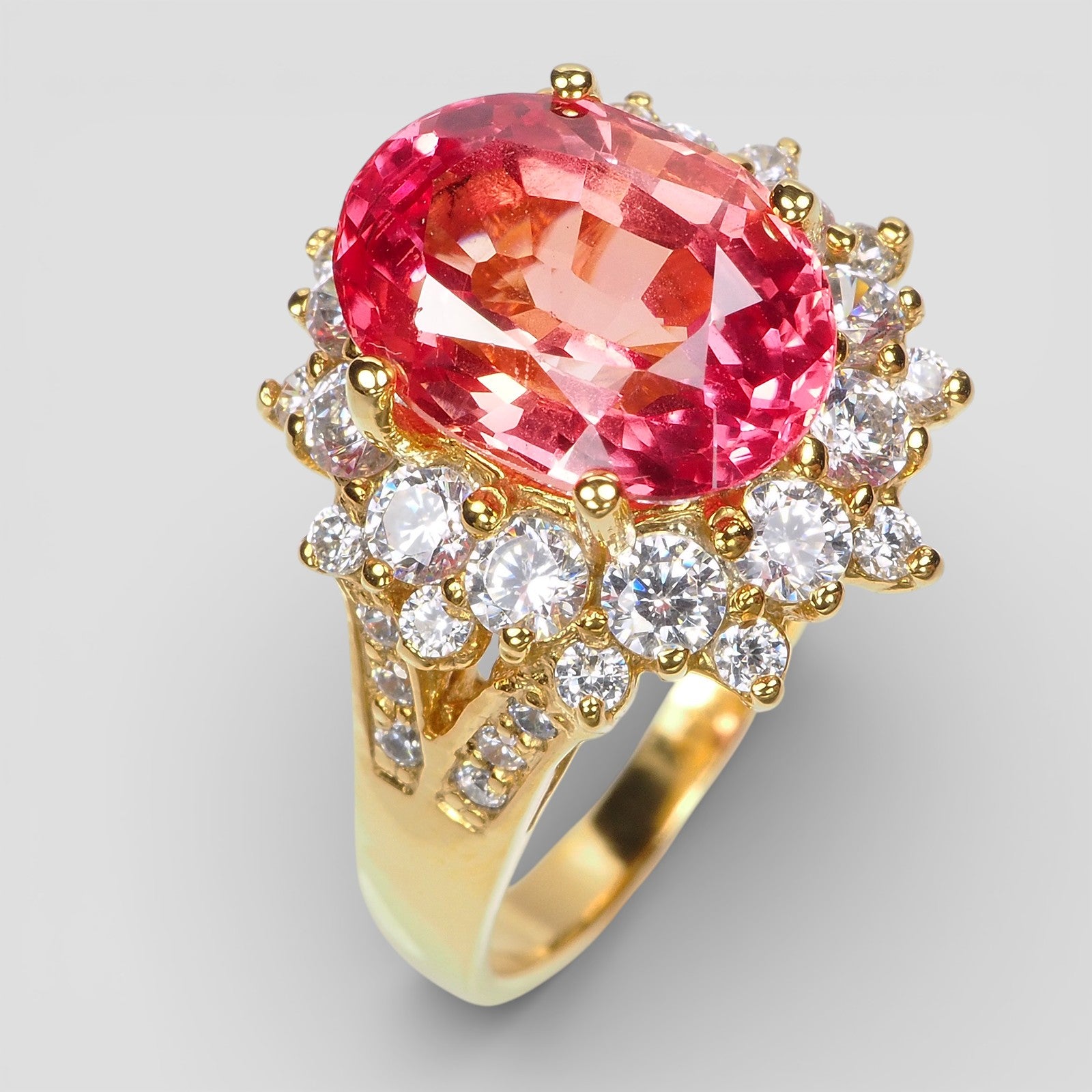 925 STERLING SILVER PINK PADPARADSCHA SAPPHIRE RING