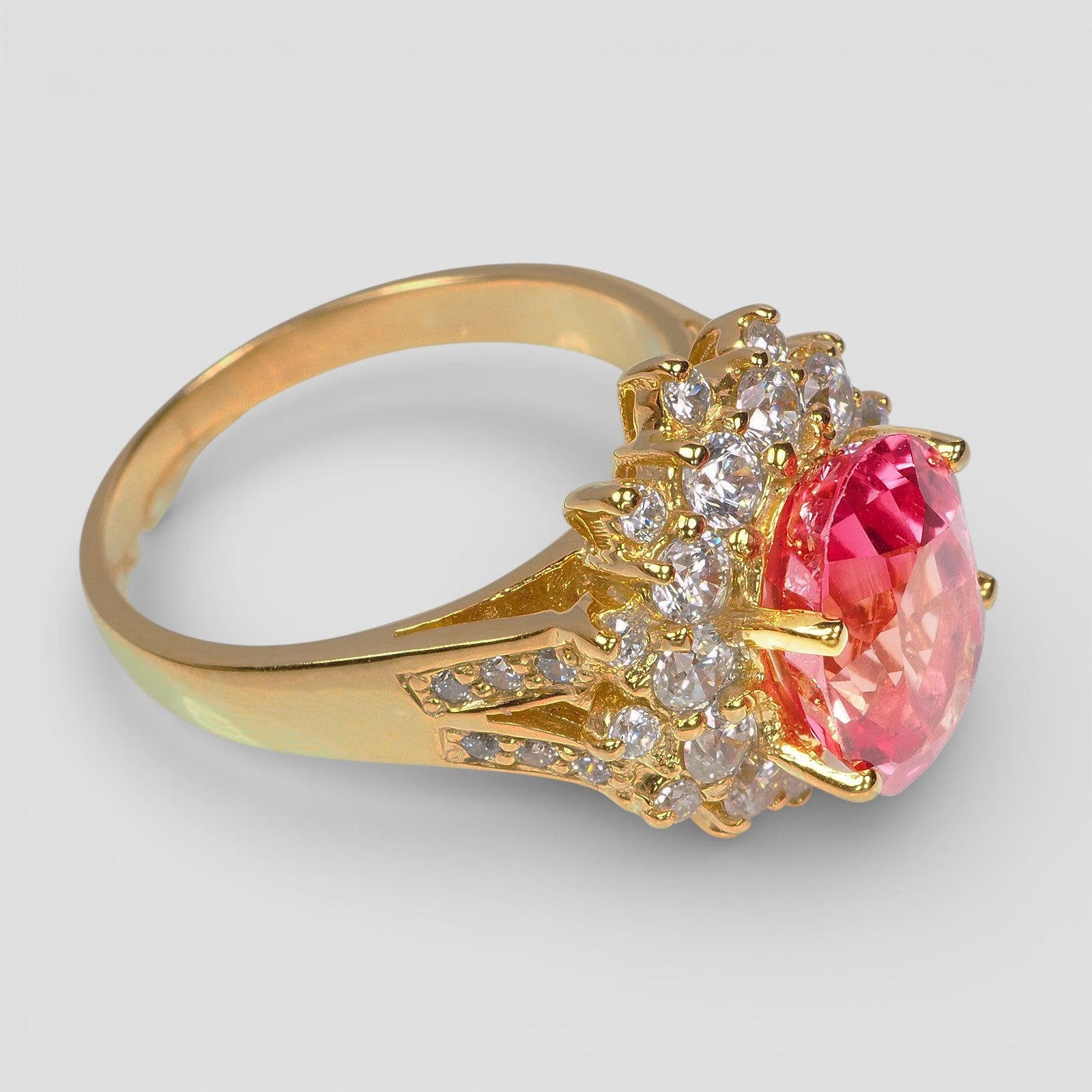 925 STERLING SILVER PINK PADPARADSCHA SAPPHIRE RING